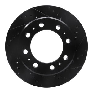 Dodge Ram 3500 Brake Rotor (1) - Rear Right - R1 Concepts - Drilled & Slotted - Black - `09-`25